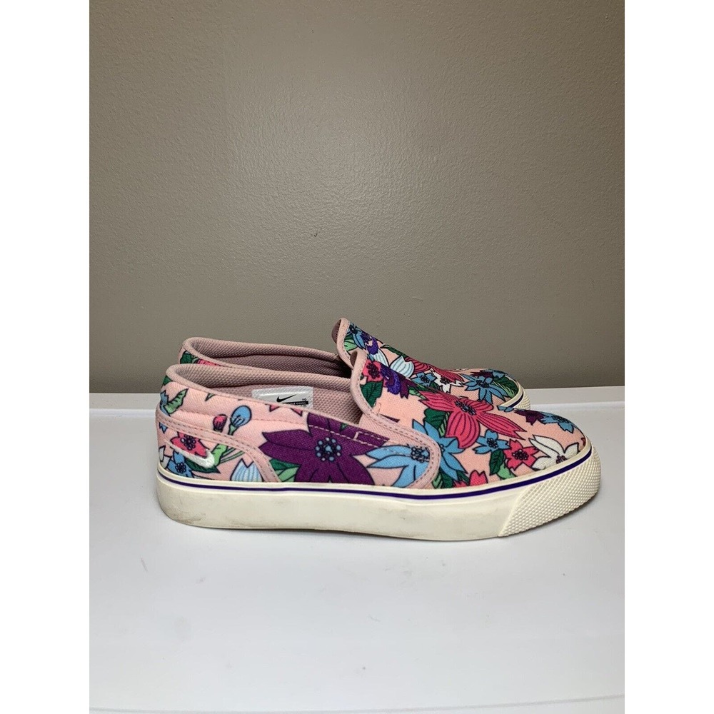 Nike Floral Toki Aloha Pack Pink Slip On Shoes Women's Size 6‎ Canvas 724769-605